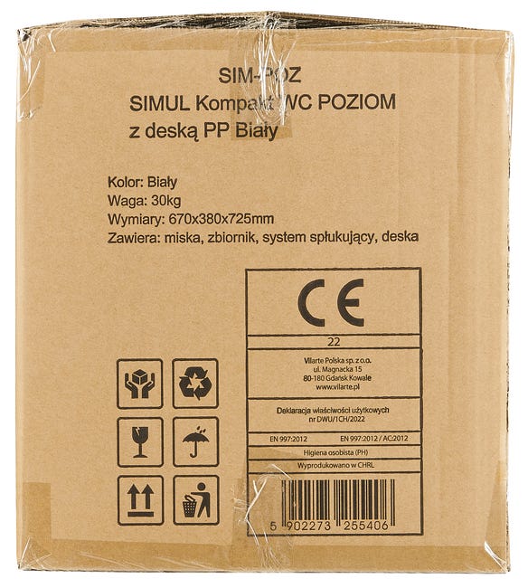 WC kompakt poziom Simul Aquavea