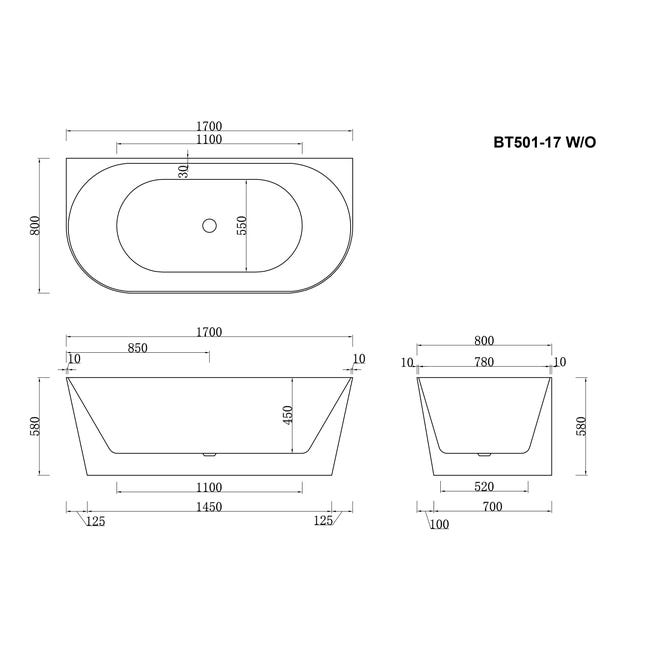 Wanna wolnostojąca BT501-17 W/O 170 Bravat