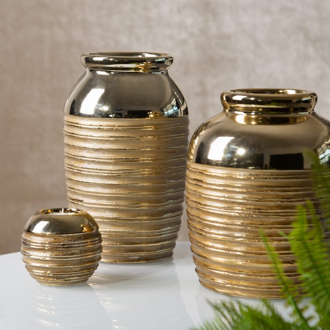 Wazon ceramiczny Dori wys. 20 cm złoty