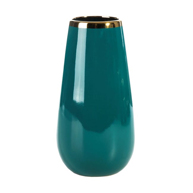 Wazon ceramiczny Maja wys. 29.5 cm turkusowo-złoty