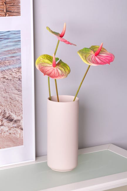 Wazon ceramiczny pudrowy róż wys. 25 cm