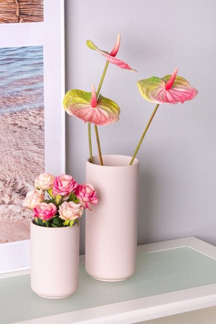 Wazon ceramiczny pudrowy róż wys. 25 cm