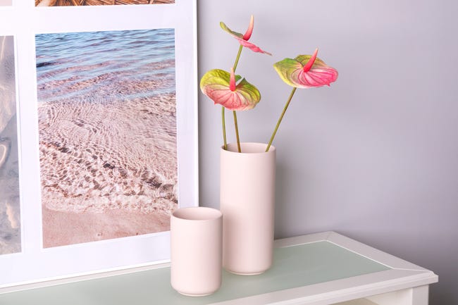 Wazon ceramiczny wys. 15 cm pudrowy róż