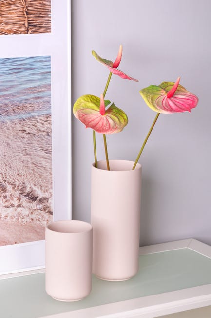 Wazon ceramiczny wys. 15 cm pudrowy róż