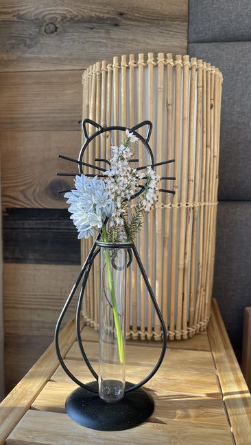 Wazon metalowy Cat na sukulenty czarny