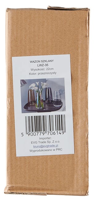 Wazon szklany dymiony wys. 22 cm transparentny
