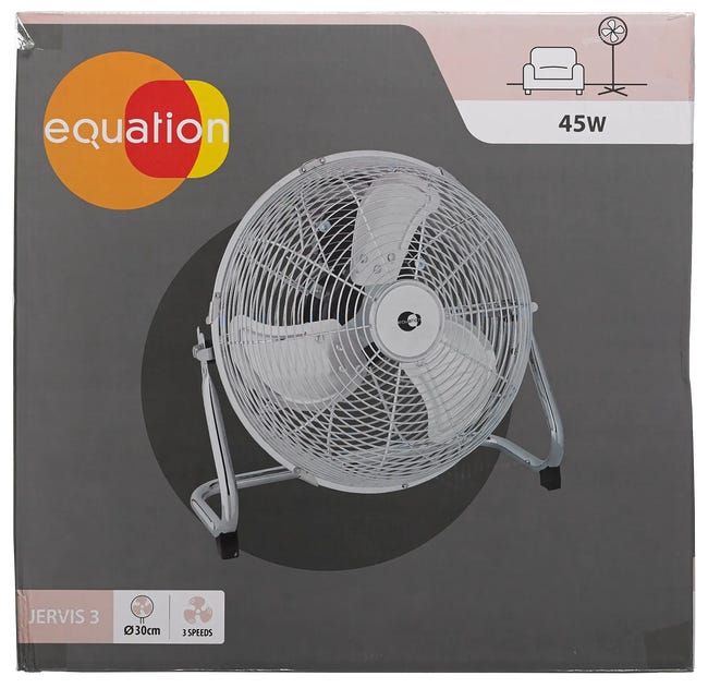 Wentylator podłogowy cyrkulacyjny bębnowy 30 cm B6882M5APEQ05 45W inox Equation
