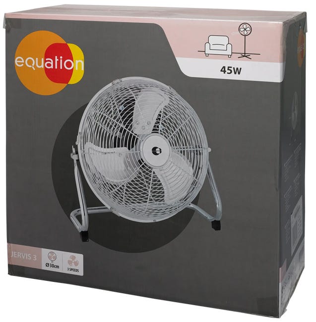 Wentylator podłogowy cyrkulacyjny bębnowy 30 cm B6882M5APEQ05 45W inox Equation