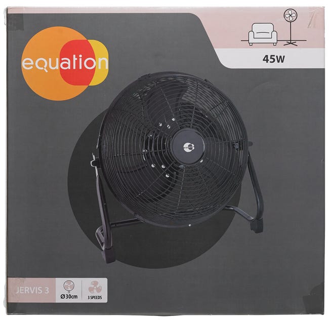 Wentylator podłogowy cyrkulacyjny bębnowy 30 cm M5APEQ05 45W czarny Equation