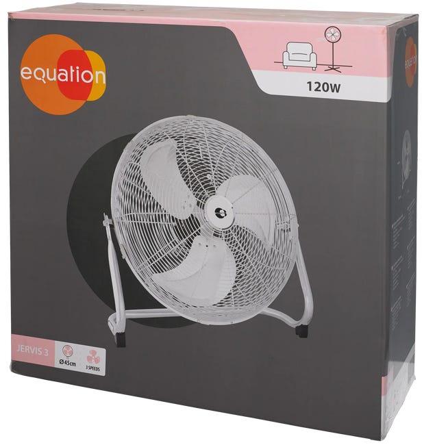 Wentylator podłogowy cyrkulacyjny bębnowy 45 cm M4AGEQ01 120W inox Equation