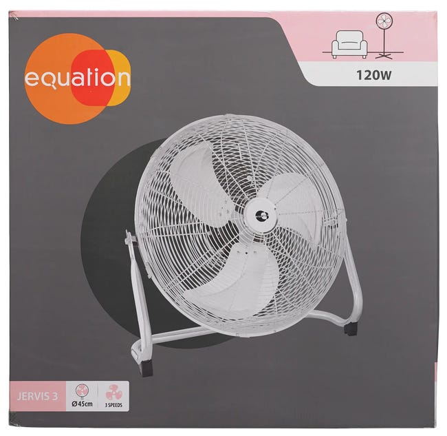 Wentylator podłogowy cyrkulacyjny bębnowy 45 cm M4AGEQ01 120W inox Equation