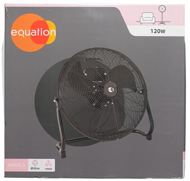 Wentylator podłogowy cyrkulacyjny bębnowy 45 cm M5APEQ05 110W czarny Equation