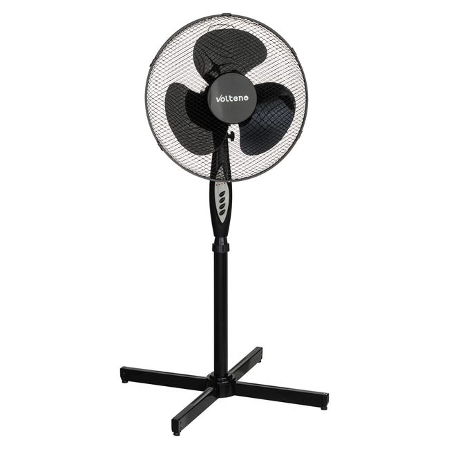 Wentylator stojący podłogowy 40 cm 40W z pilotem czarny Volteno