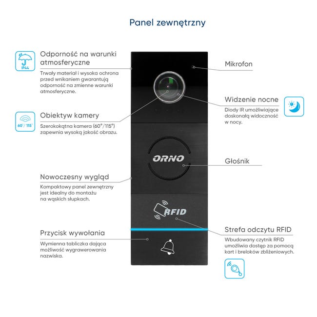 Wideodomofon WI-FI RFID OR-VID-WI-1068/B ORNO