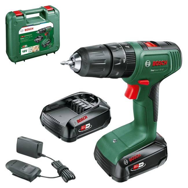 Wiertarko-wkrętarka akumulatorowa z udarem Bosch EasyImpact 18V-40 2x2Ah