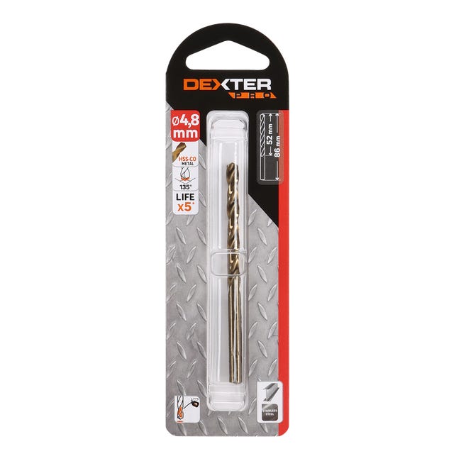 Wiertło do metalu HSS COBALT 4.8 / 86 mm DEXTER PRO