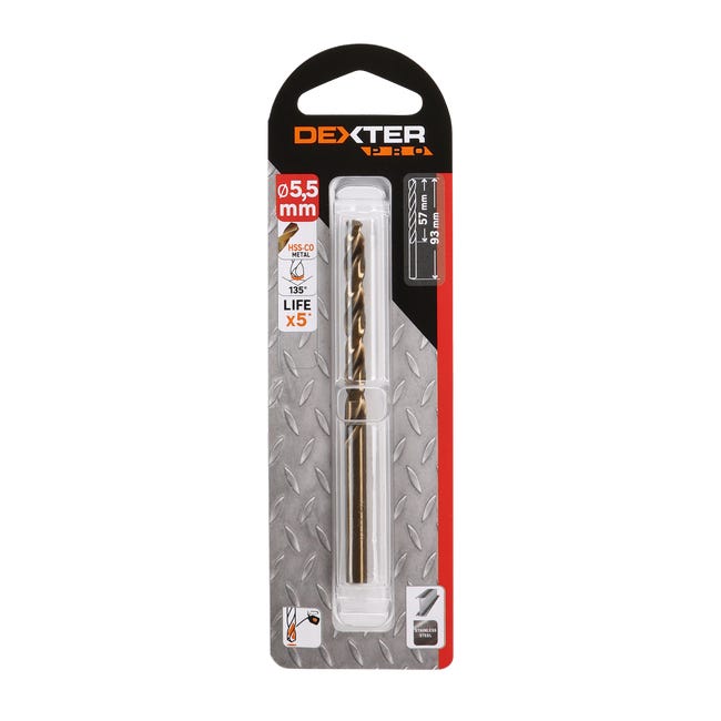 Wiertło do metalu HSS COBALT 5.5 / 93 mm DEXTER PRO