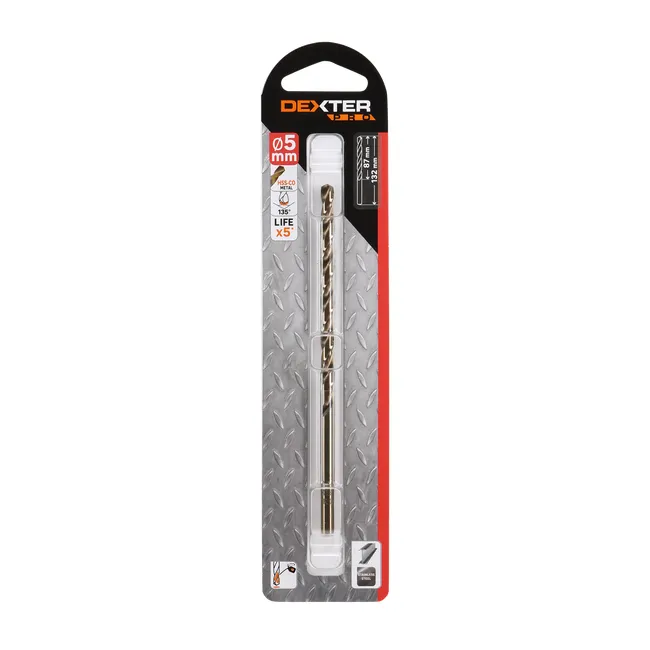 Wiertło wydłużane do metalu HSS COBALT 5 / 132 mm DEXTER PRO