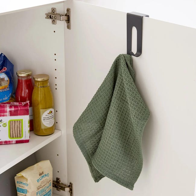 Wieszak na ręczniki podwójny czarny Delinia