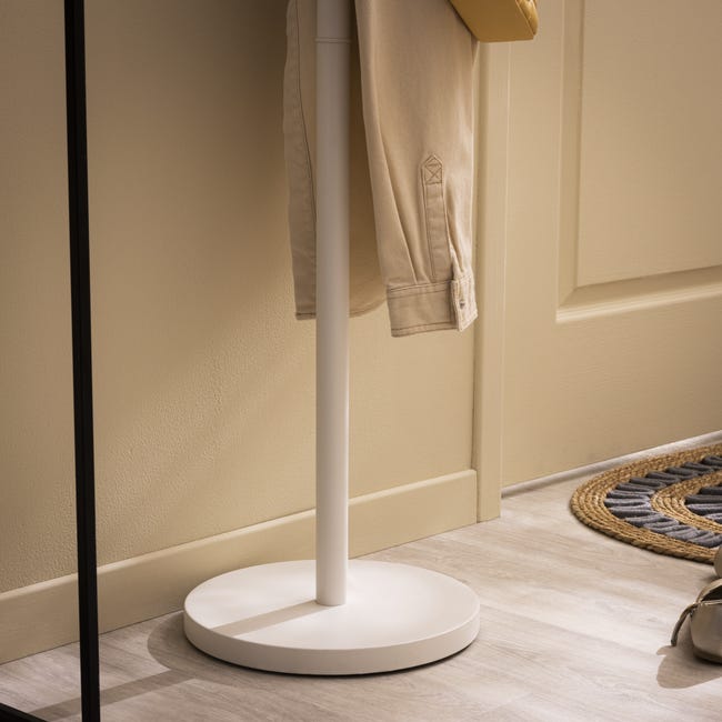 Wieszak na ubrania stojący Esencio biały/drewno Spaceo