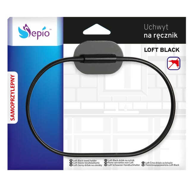 Wieszak ścienny Loft Black Sepio