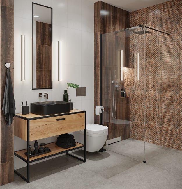 Wieszak ścienny na ręcznik z półką Brix Loft Coram