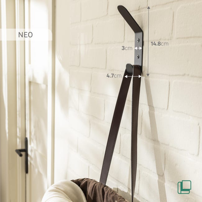Wieszak ścienny pojedynczy metalowy Neo czarny Spaceo