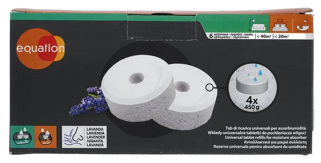 Wkład do pochłaniacza wilgoci 4 x 450 g lawendowy EQUATION