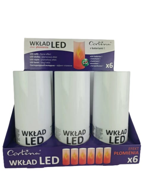 Wkład do zniczy LED płomień na baterie