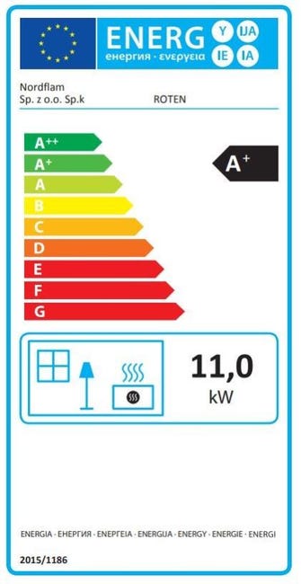 Wkład kominkowy Roten szyba prosta 11 kW Nordflam