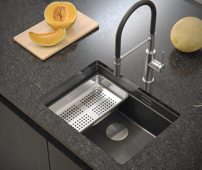 Wkładka ociekowa do zlewozmywaka 380 x 230 mm stalowa Quadron