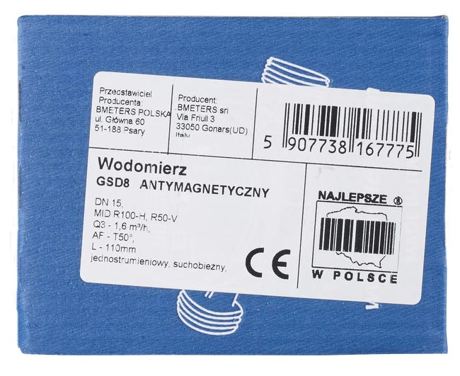 Wodomierz GSD8  JS 1.6 ZW 1/2 BIMETERS