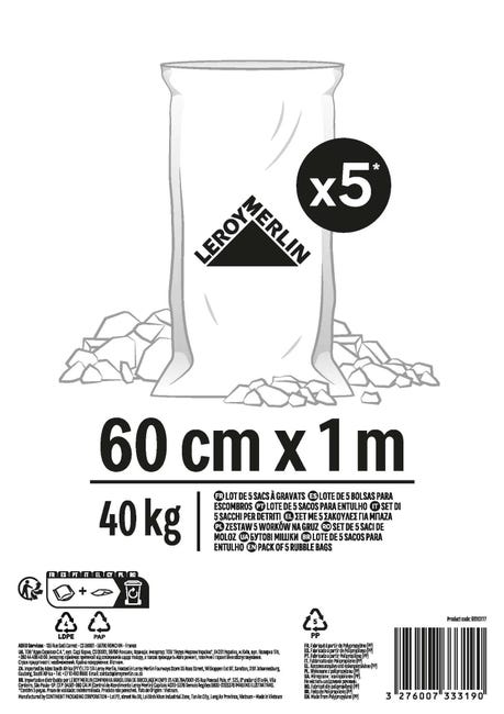 Worek na gruz LM 40 kg 60x100 cm 5 sztuk