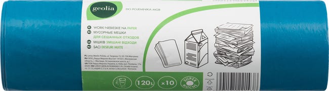 Worki na śmieci 120l 10szt. niebieskie Geolia