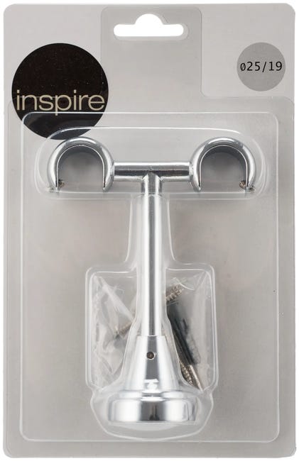 Wspornik do karnisza 19 mm sufitowy podwójny chrom 150 mm Inspire