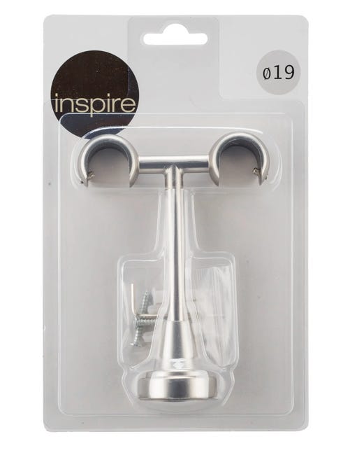 Wspornik do karnisza 19 mm sufitowy podwójny chrom mat 150 mm Inspire