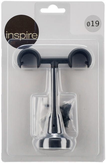 Wspornik do karnisza 19 mm sufitowy podwójny czarny mat 150 mm Inspire