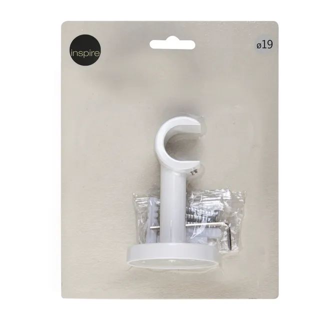 Wspornik do karnisza 19 mm sufitowy pojedynczy biały mat 80 mm Inspire
