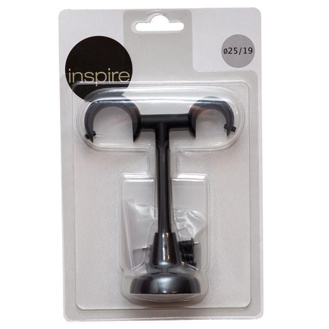 Wspornik do karnisza 25/19 mm sufitowy podwójny czarny mat 130 mm Inspire