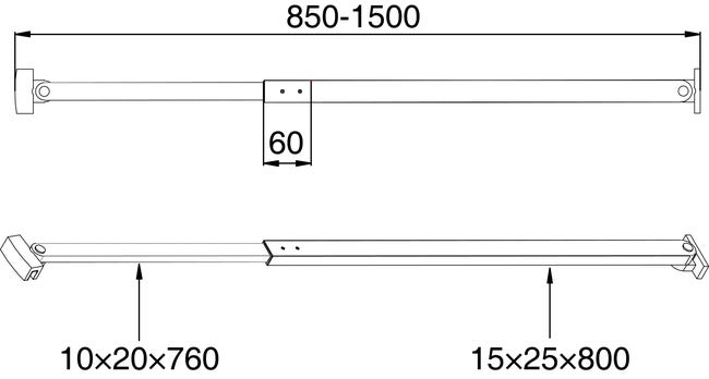 Wspornik do ścianek prysznicowych 85 - 150 CM DUSCHY