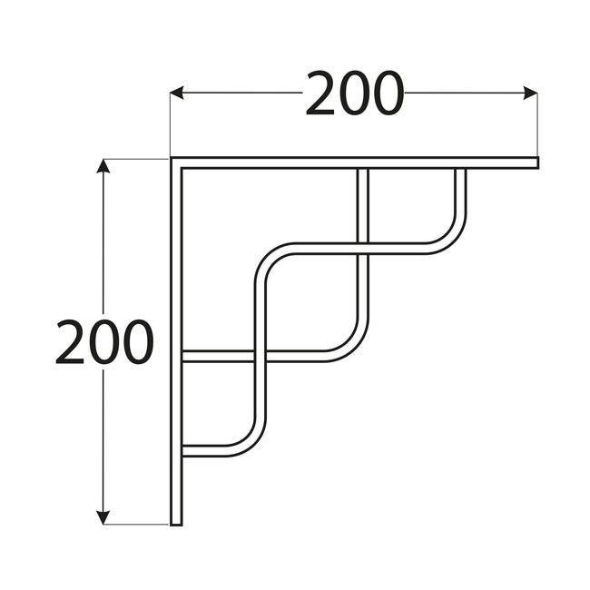 Wspornik półki 20 x 20 xm square czarny