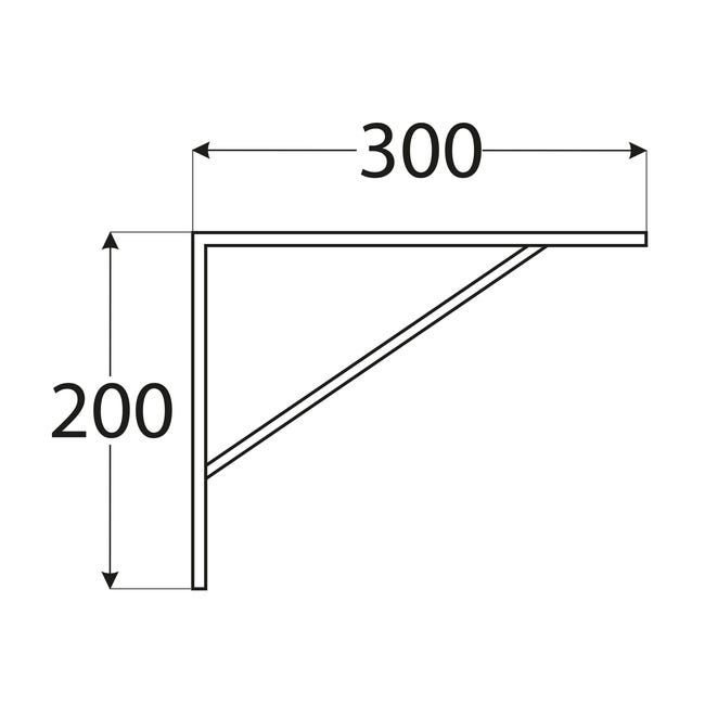 Wspornik półki 20 x 30 cm wzmocniony WSWP biały
