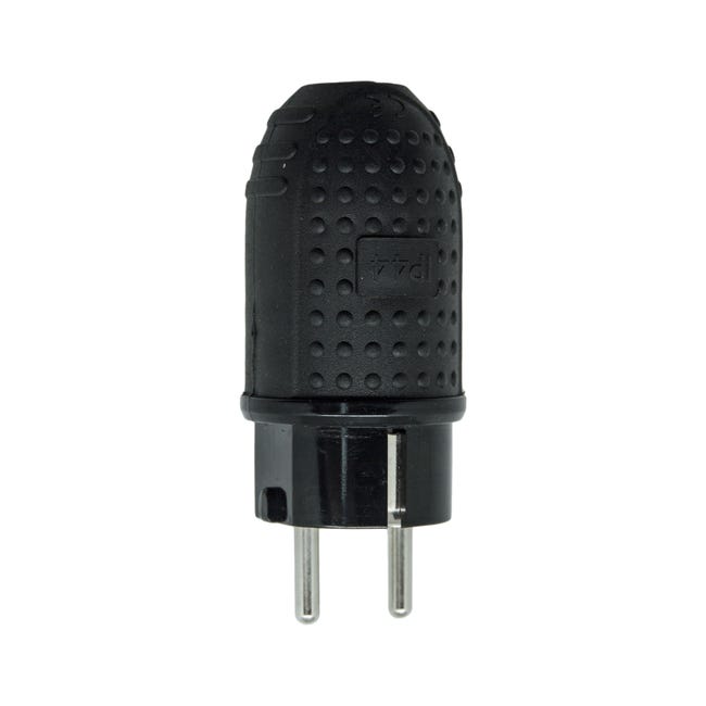 Wtyczka męska EF 2P+Z 16A IP44 Czarna LEXMAN