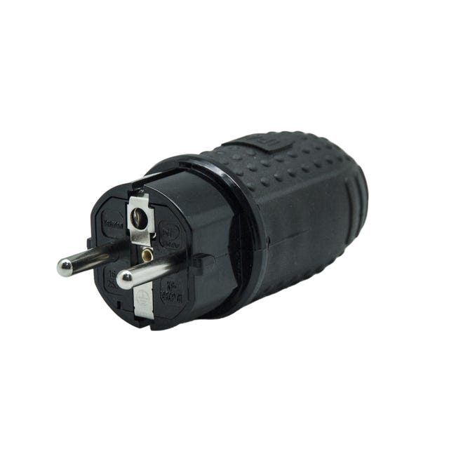 Wtyczka męska EF 2P+Z 16A IP44 Czarna LEXMAN