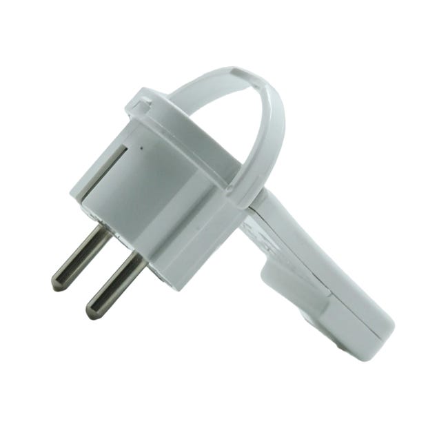 Wtyczka męska EF 2P+Z płaska Biała 1.5mm2 MAX