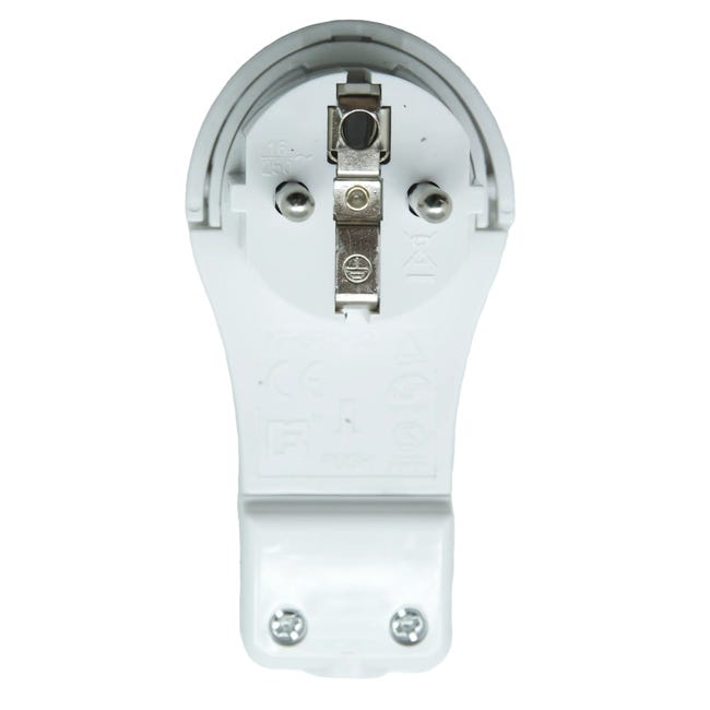Wtyczka męska EF 2P+Z płaska Biała 1.5mm2 MAX