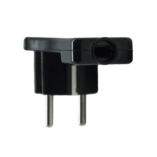 Wtyczka męska EF 2P+Z płaska Czarna 1.5mm2 MAX