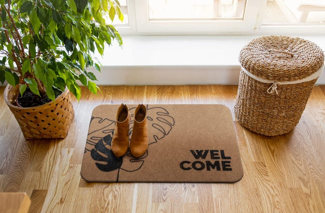 Wycieraczka Coconut Welcom Monstera 80 x 50 cm brązowa