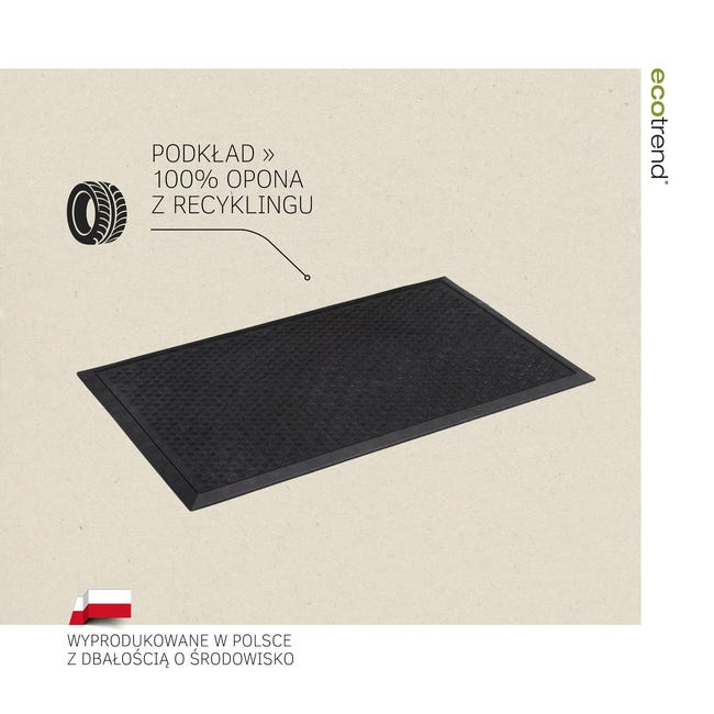 Wycieraczka Soft Step Plain 60 x 40 cm czarna z recyklingu