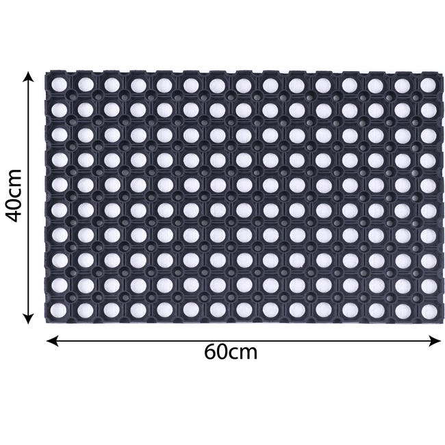 Wycieraczka zewnętrzna Alfa 60 x 40 cm gumowa czarna Inspire